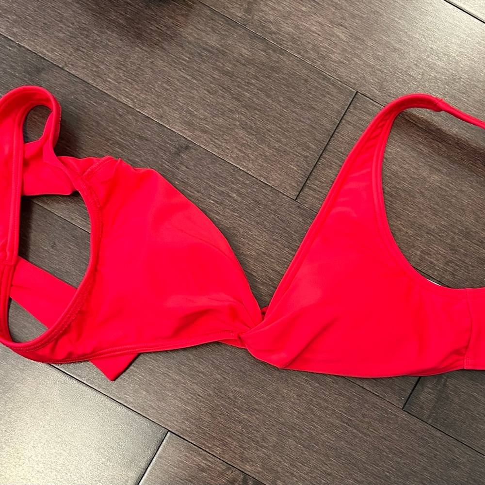 Abercrombie Red Knot Front Bikini Top